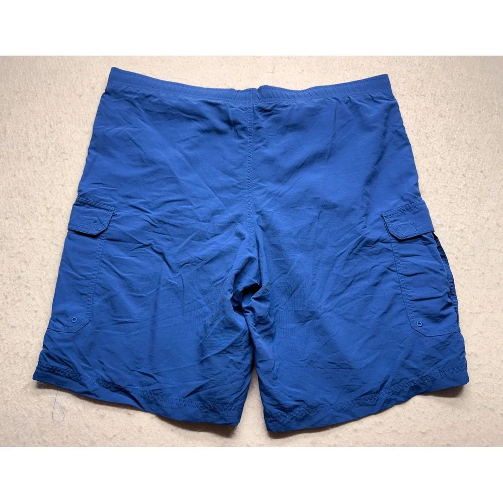 LL Bean Mens Blue Cargo Swim Trunks Mesh Lined Shorts Size Medium 256554